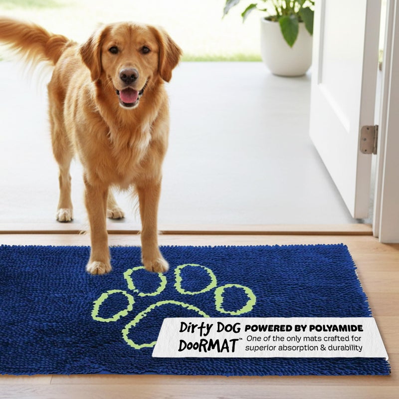 Dog Gone Smart Dirty Dog Doormat - Fast Drying Rug with Super Gripper Backing for Clean Floors - Super Absorbent and Machine Washable Mat for Muddy Paws - Marine - Image 1